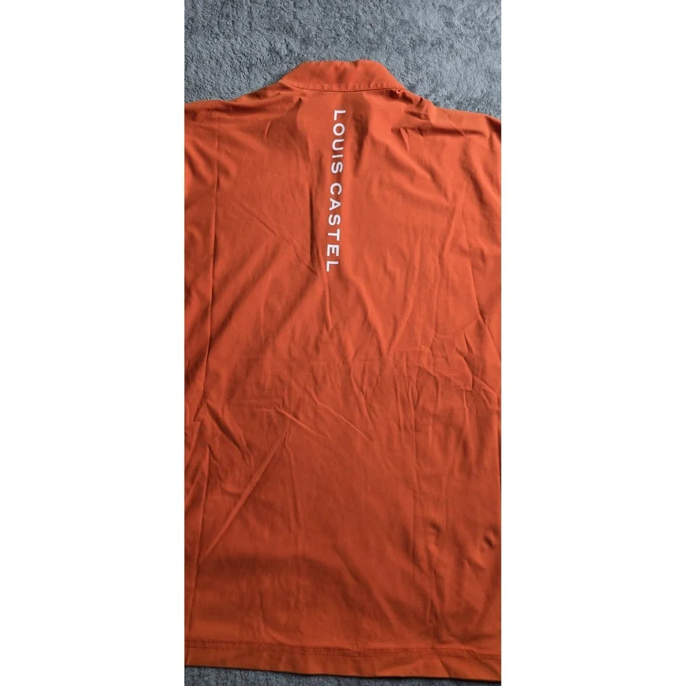 Louis Castel Pullover Shirt Mens Size 105 Orange Long Sleeve 1/4 Zip Golf